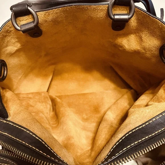 Coach Rogue 36 dark blue whipstitch double handles - Picture 13 of 16